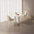 39.37" Modern Round Cream White Dining Table Set with 2 Chairs for Kitchen, Bar, Living Room, Small Space-765090261-765090280