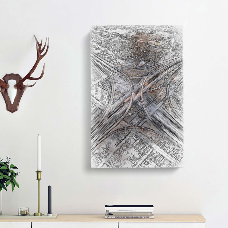 Highways Of Los Angeles In Abstract - Wrapped Canvas, 91cm H x 60cm W x 3cm D