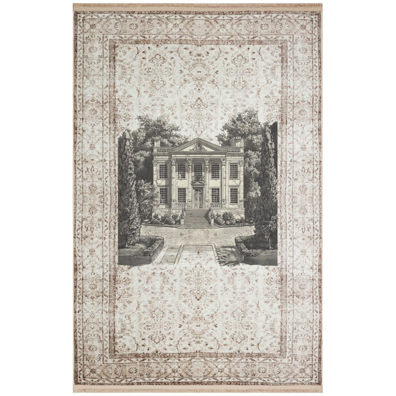 Tapis de salon Nora Art Old House, Tapis de couloir 3 pi 3,37 po x 9 pi 10,11 po