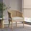 Chaise d'appoint en bois d'hévéa beige naturel