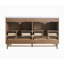Meuble-lavabo autoportant en bois massif café clair avec plateau blanc-133284906