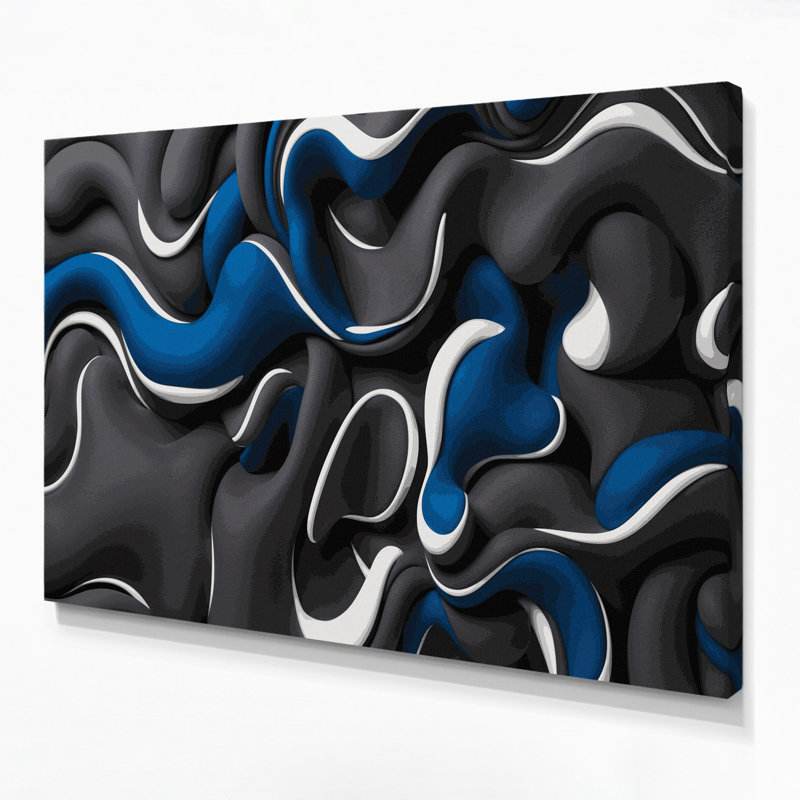 Art mural sur toile Biomorphic Abstraction 39, H 20 po x l 24 po