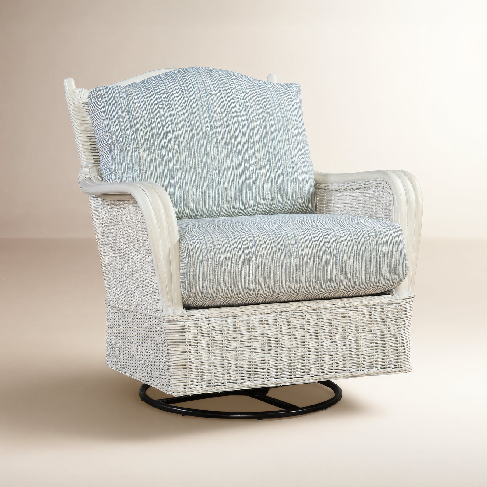 Bodega Bay Upholstered Swivel Armchair, Lapis Plaid; 0126-63, Honey