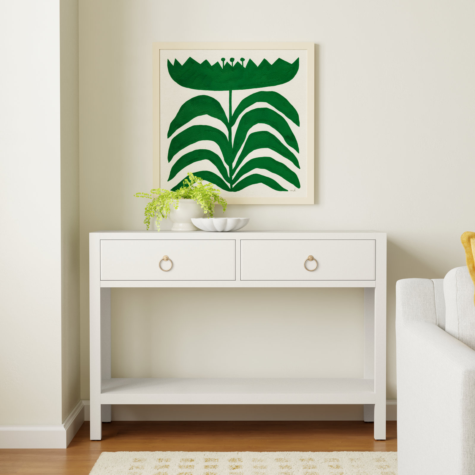 Elin 44" Console Table, White