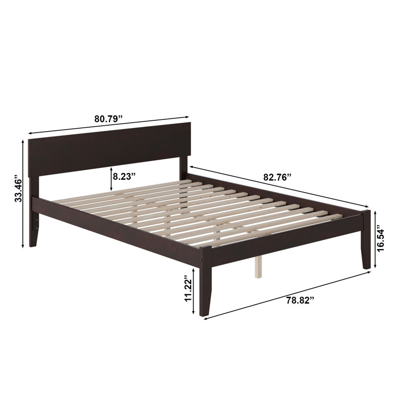 Anndee Solid Wood Platform Bed, Espresso