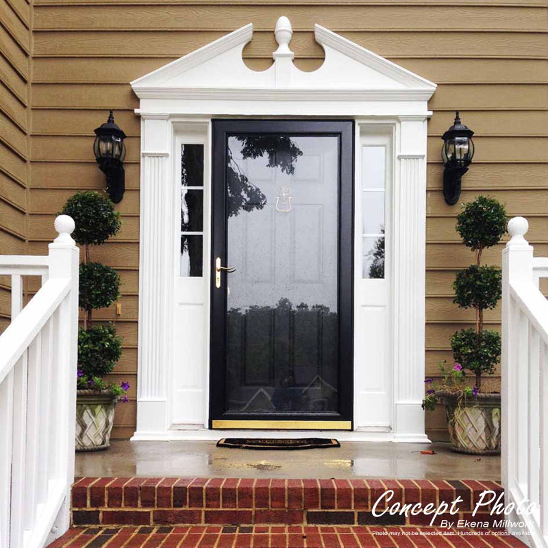Elliptical Smooth Architectural Grade PVC Combination Pediment, 25-3/8" H  x 74" W  x  2-3/4" D