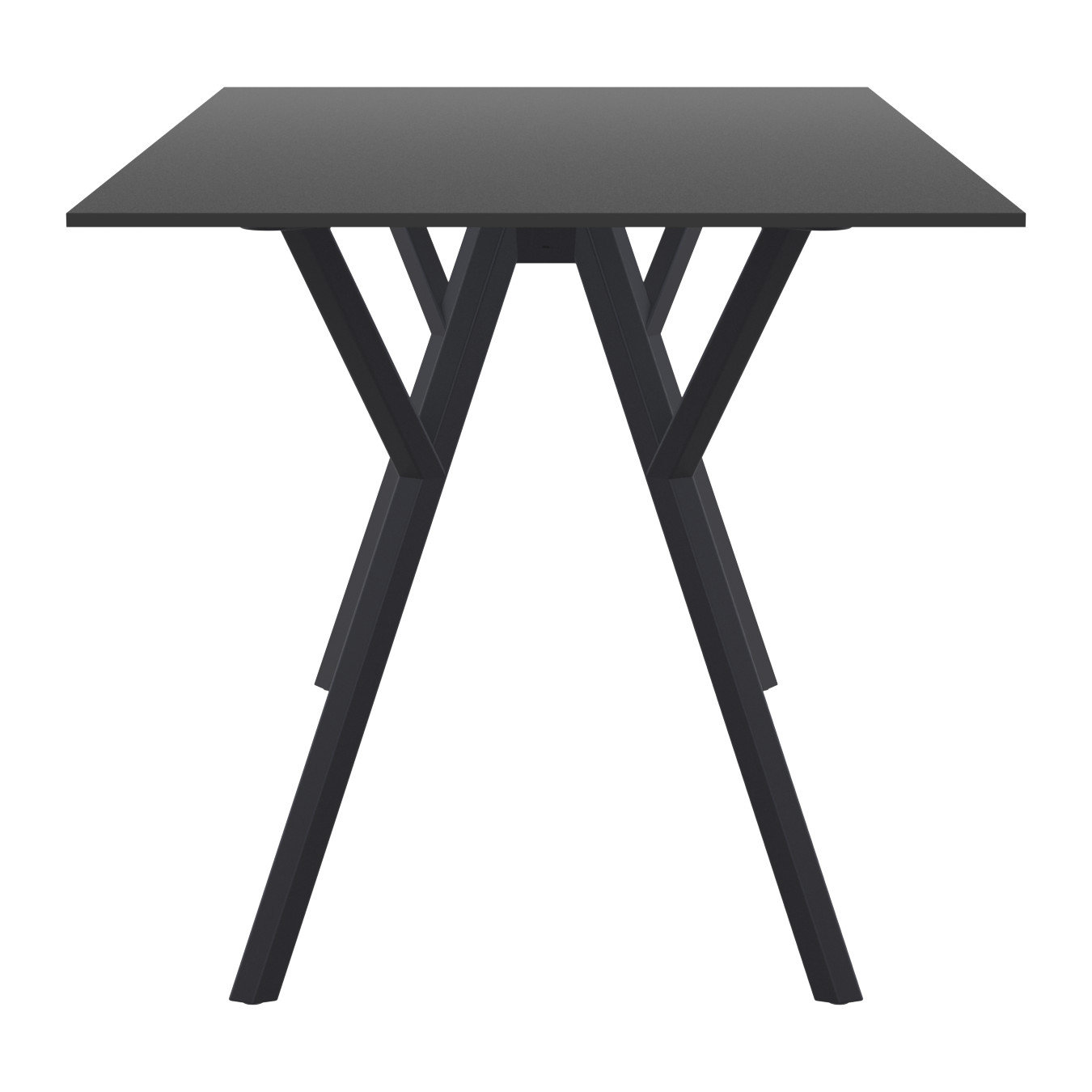 Pontus Synthetic Laminate Outdoor Dining Table, Black, 31.5'' W x 55'' L x 29.5'' H