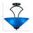 Zilo Semi-Flush 3-Bulbs Shown In Dark Granite Finish With 16" Blue Italian Glass-32415768
