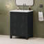 Meuble-lavabo compact et compact en bois massif de style transitionnel pour les petites salles de bain