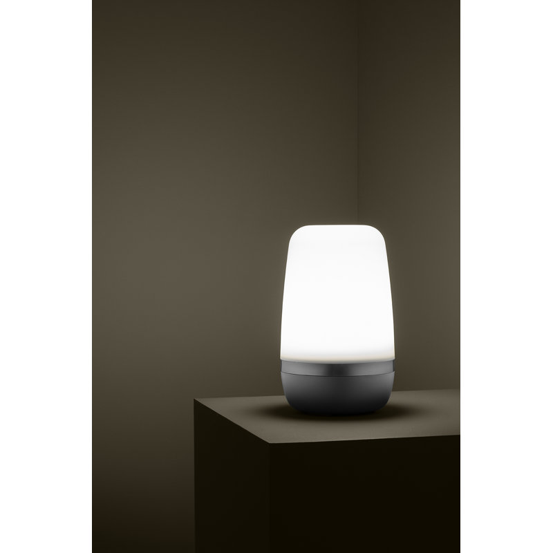 SPIRIT Mobile Rechargeable LED Outdoor Table Lamp, White/Gray, 9.8" H x 5.9" W x 5.9" D