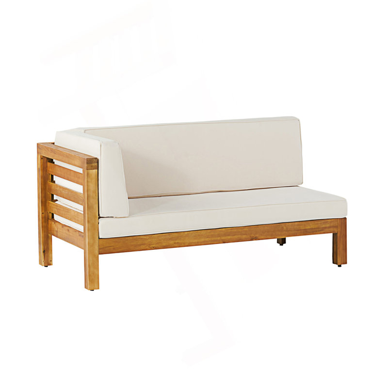 Banc de coin droit avec coussin, Beige