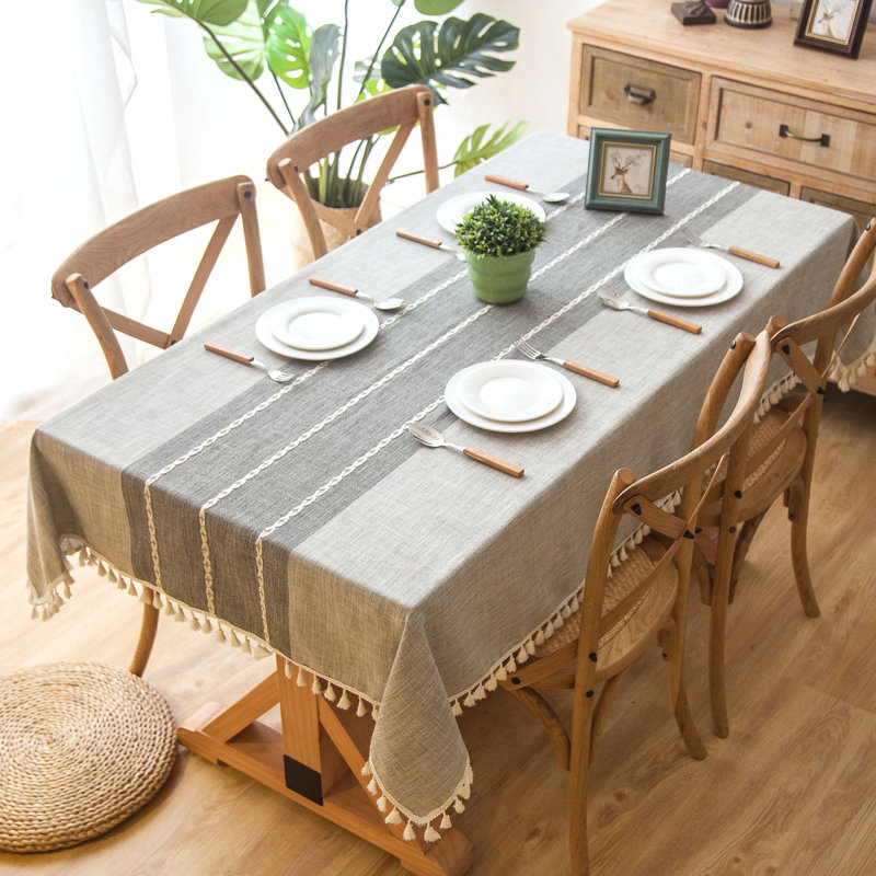 Dunbar Elegant Rectangle Tablecloth, Grey