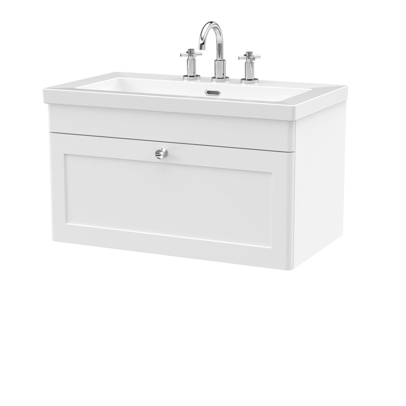 Classique Bathroom Vanity, Satin White, 81.3 cm W