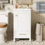 Meuble-lavabo moderne de 18 pouces avec lavabo en céramique, tiroirs à fermeture en douceur et organisateur de porte, tiroir de séparation et patins réglables en plastique - solution de rangement compacte pour les espaces étroits-118774062