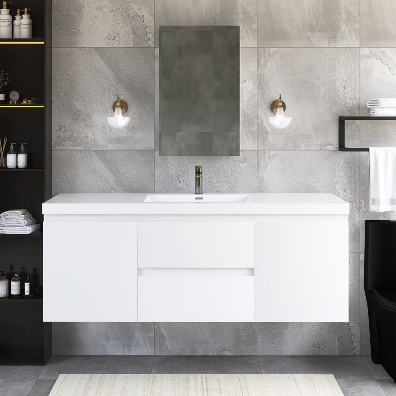 Meuble-lavabo flottant 60 po avec lavabo