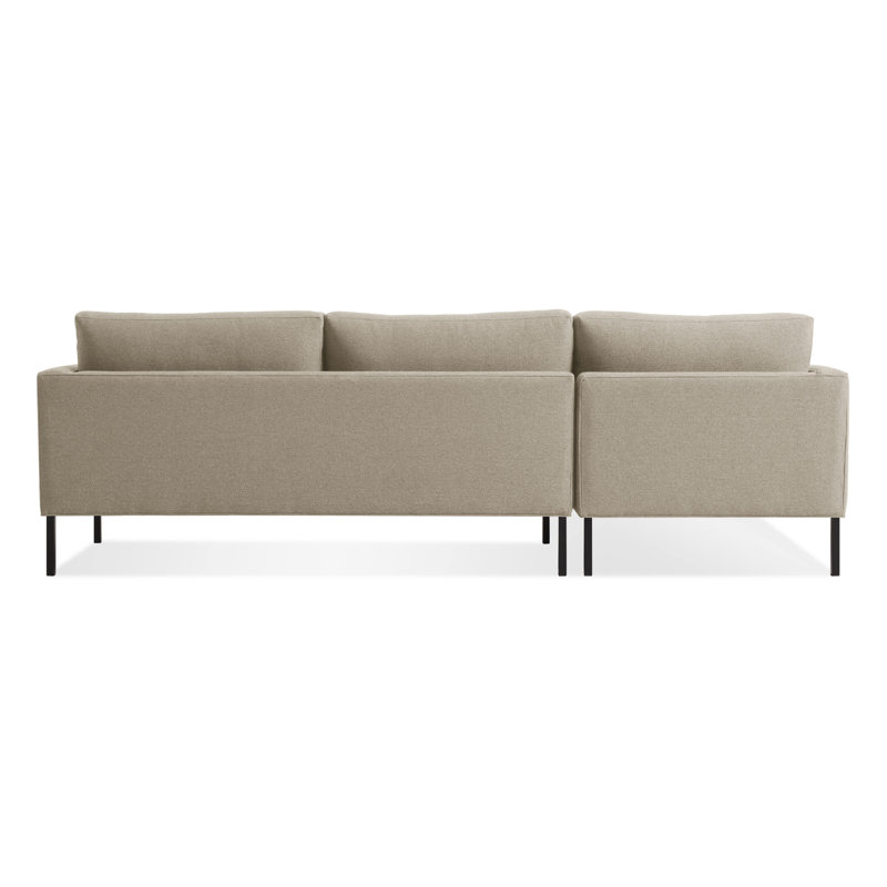 Paramount Chaise Sectional, Sanford Ceramic Crossweave, Black, Left Hand Facing