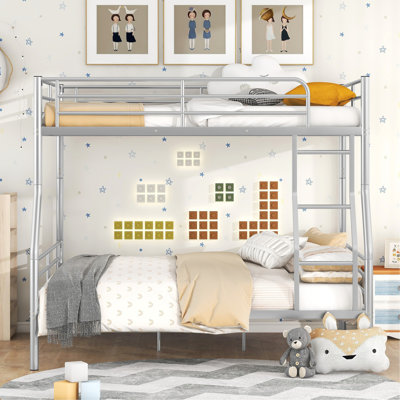 Sliver Full Xl Over Queen Bunk Bed. Modern Iron Build With . Meets Requirements. Space Saving Bedroom Item. Easy Assembly Process. For Youth Bed - Strong Frame For ' Comfort And