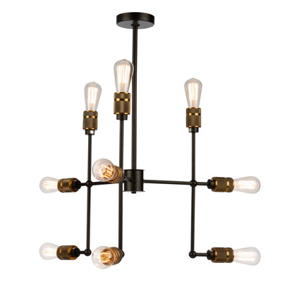 Lustre linéaire 9 lumières spoutnik moderne Jersey