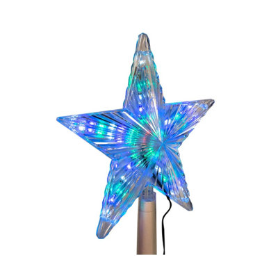 Pointe d'arbre en forme d'étoile avec lumières DEL à changement de couleur