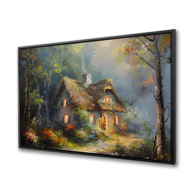 Enchanted House - Blue Framed Canvas for Home Decor