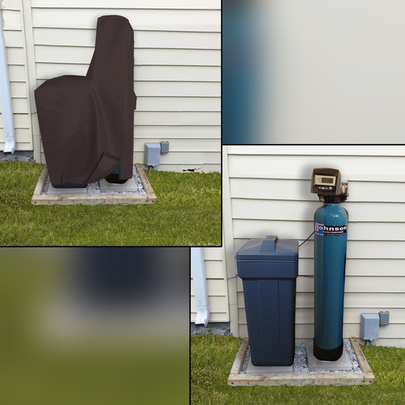 Heavy Duty Outdoor Water Softener Cover, All Weather Protection UV Resistant & Waterproof Cover, Coffee