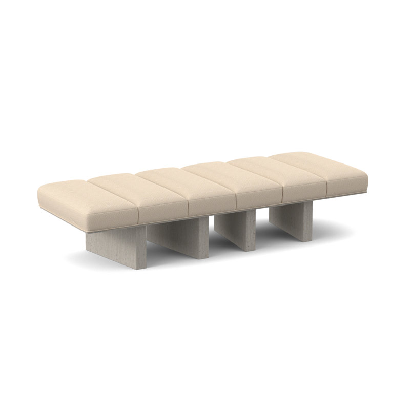 Banc rembourré Oblique, Bisque, Filigrane ivoire