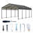 12 Ft. W x 20 Ft. D Carport with Galvanized Steel Roof