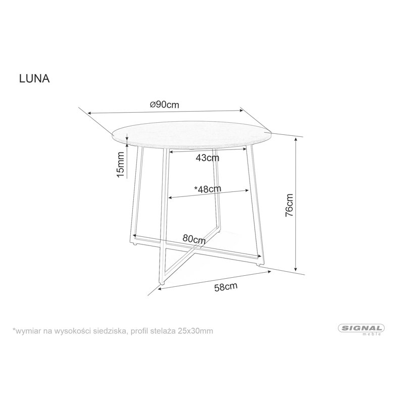 Alesha Round Metal Base Dining Table