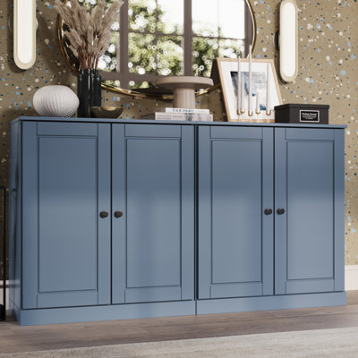 Buffet Bieito 100% bois massif avec portes, armoire de rangement pour salle à manger, l 64 po x H 35,75 po