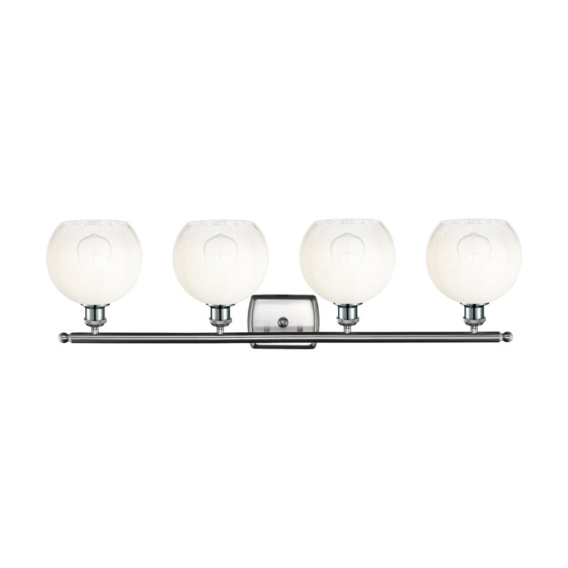 Éclairage pour meuble-lavabo 4 lumières Ballston - Brookhaven Globe, Opale, Nickel satiné brossé