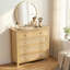 Buffet à 4 tiroirs en bois naturel - Console moderne en rotin pour la maison-1817172563