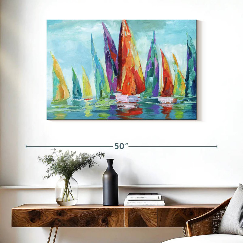 Mehar Fine Day Sailing I, 26" H x 39" W