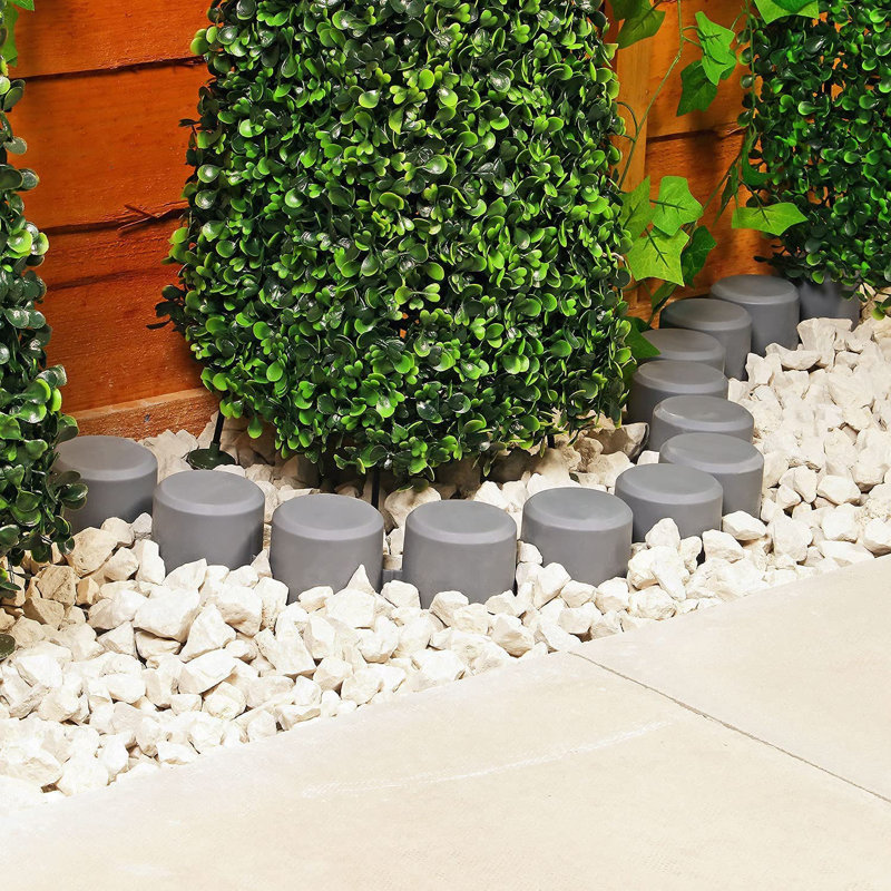 Emhouse 15.24cm H x 88.9cm W Polypropylene Plastic Lawn Edging, Grey