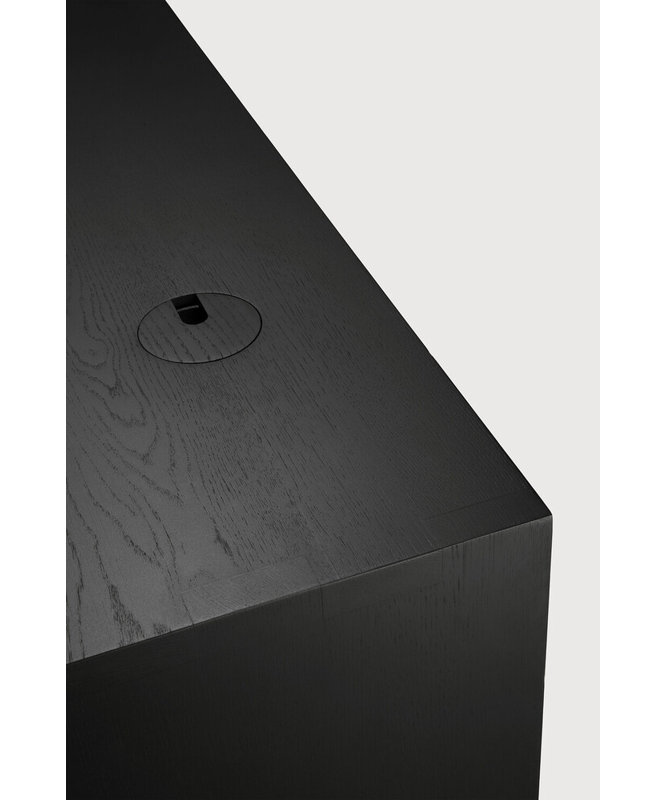 U Solid Wood Writing Desk, Oak Black, 30" H x 63" W x 31.5" D