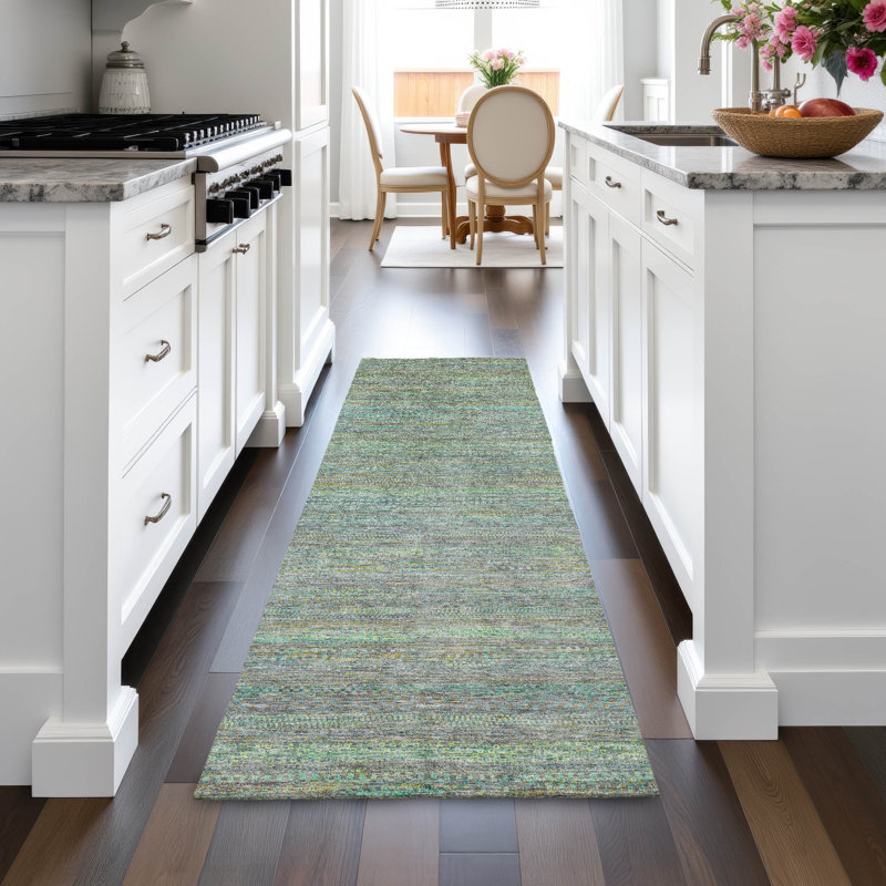 Tapis rayé intérieur / extérieur lavable à la machine Kimberlin ACN2148, Tapis de couloir 2 pi 3 po x 7 pi 6 po