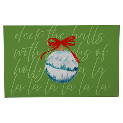 Deck the halls Bath Mat with Non-Skid Backing