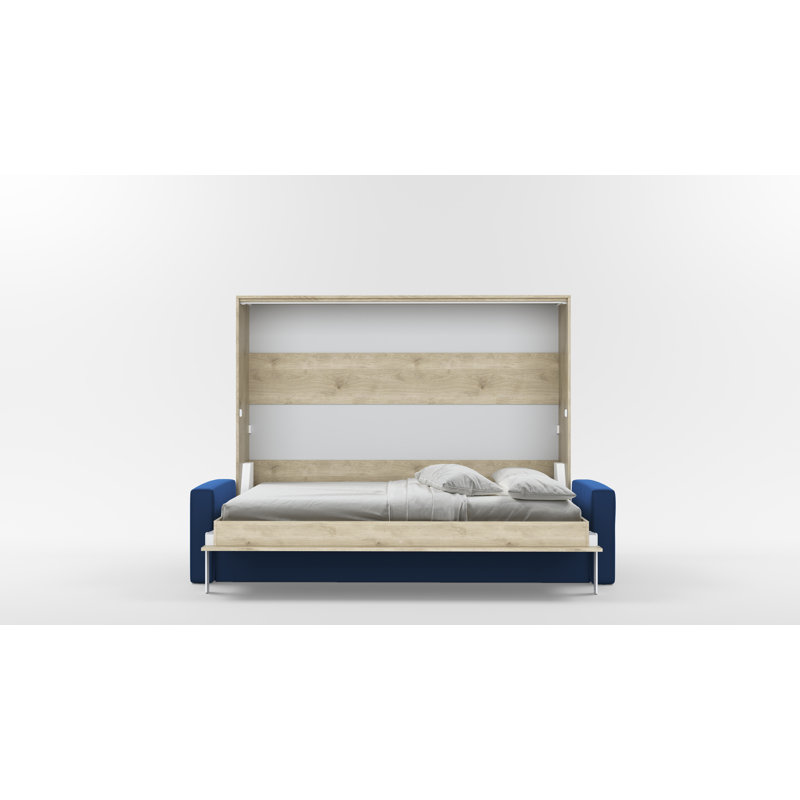 Neidelin Upholstered Bed, Beige/Navy