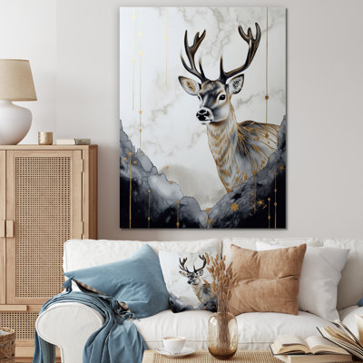 " Brown Deer In The Wild Painting I "