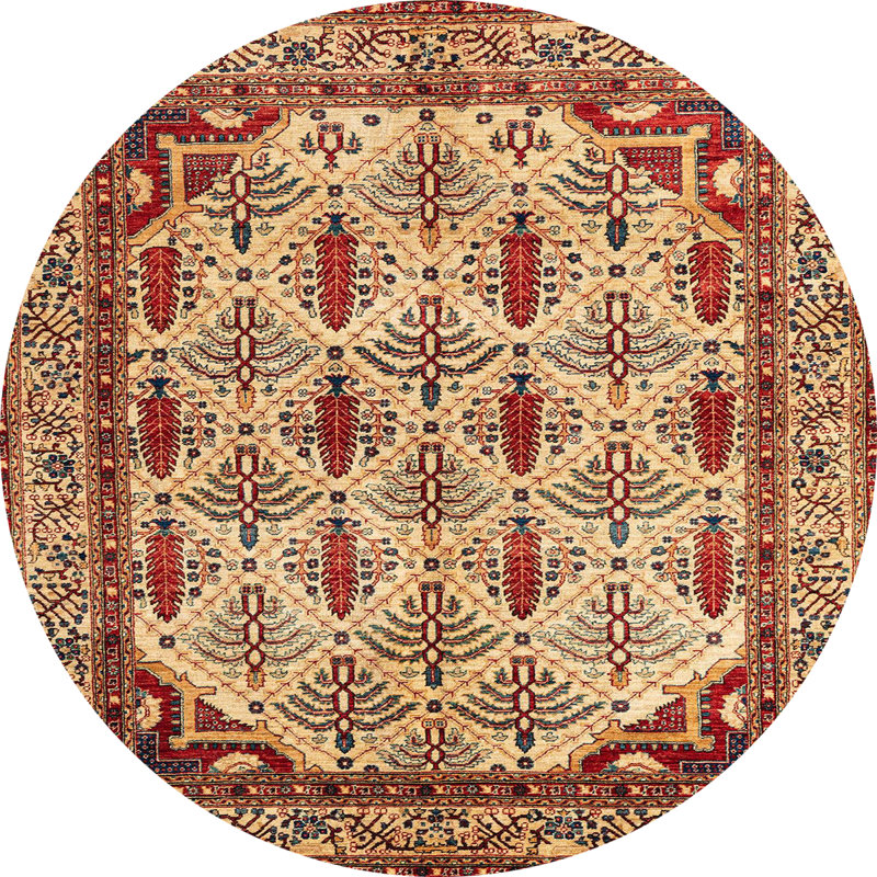 Tapis abstrait à motif abstrait moderne 4161, Rond 3 pi