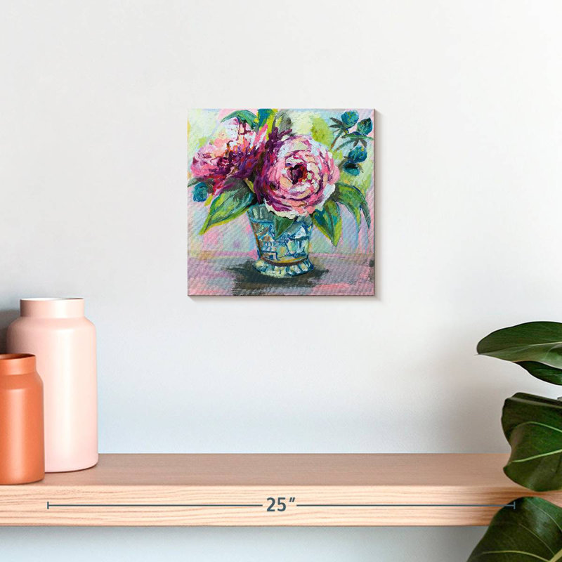 Harnek pivoines roses délicates I, H 10 po x l 10 po