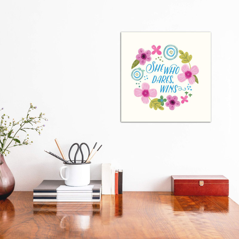 «Fierce Girl Pink II», reproduction d'art textuel, H 12 po x l 12 po x P 0,75 po, Toile tendue