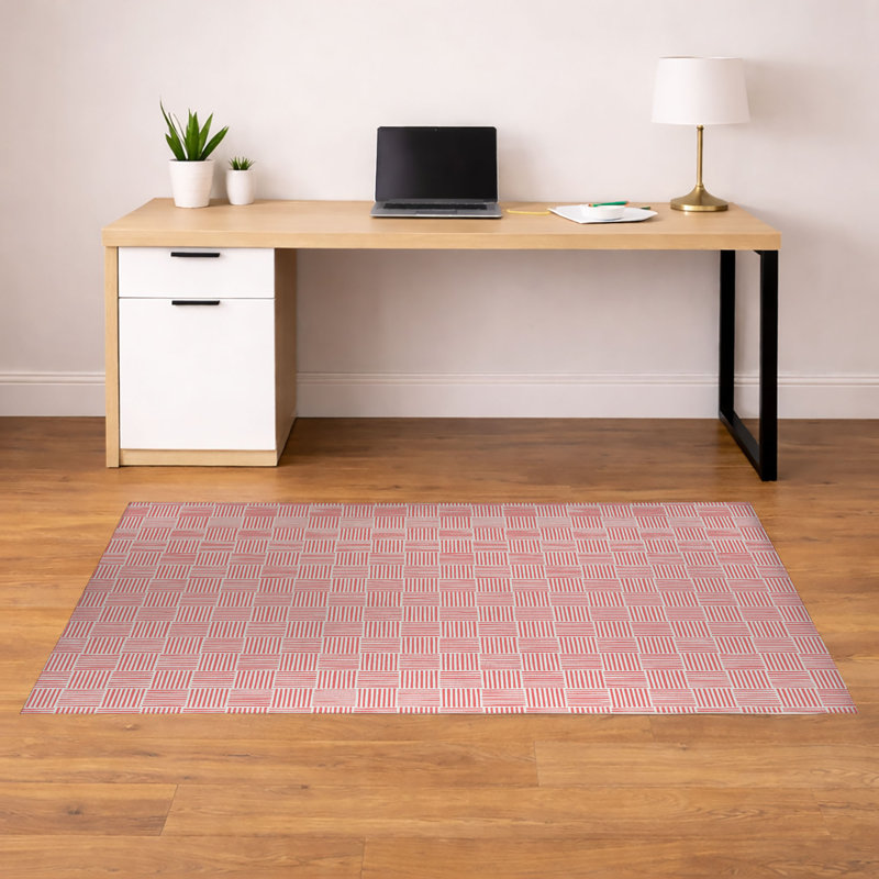 Tapis de bureau léger Gridblocked, L 72 po x P 48 po, Vieux rose