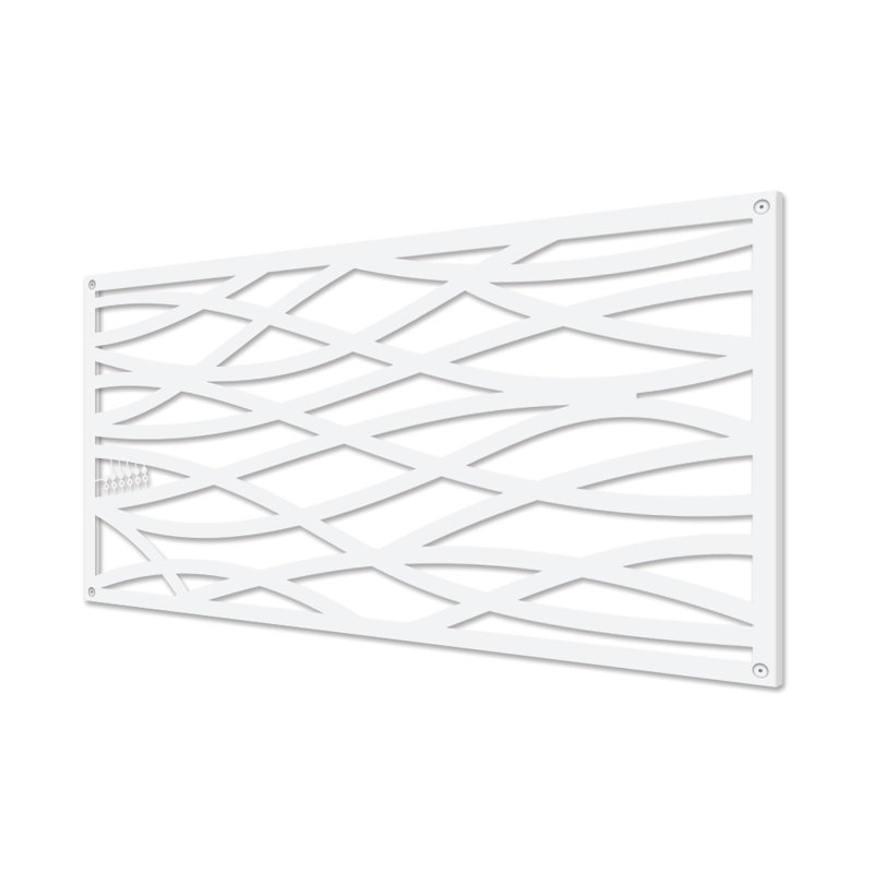 White Wave Decorative Privacy Lattice Panel 2ft x 4ft