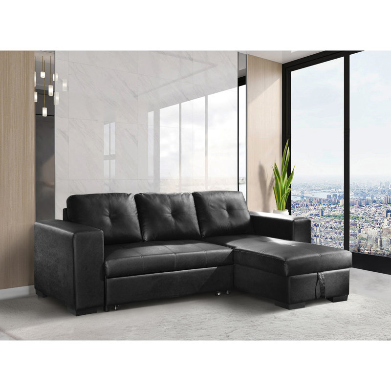 Canapé modulaire en cuir synthétique avec méridienne réversible Lloyd
