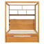Lit à baldaquin en bois avec bibliothèque, prises USB, éclairage DEL, compartiments de rangement, tiroirs et penderie.-310263763-310263765