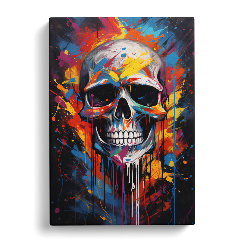 Skull Abstract - Wrapped Canvas Print, 76cm H x 50cm W x 3cm D