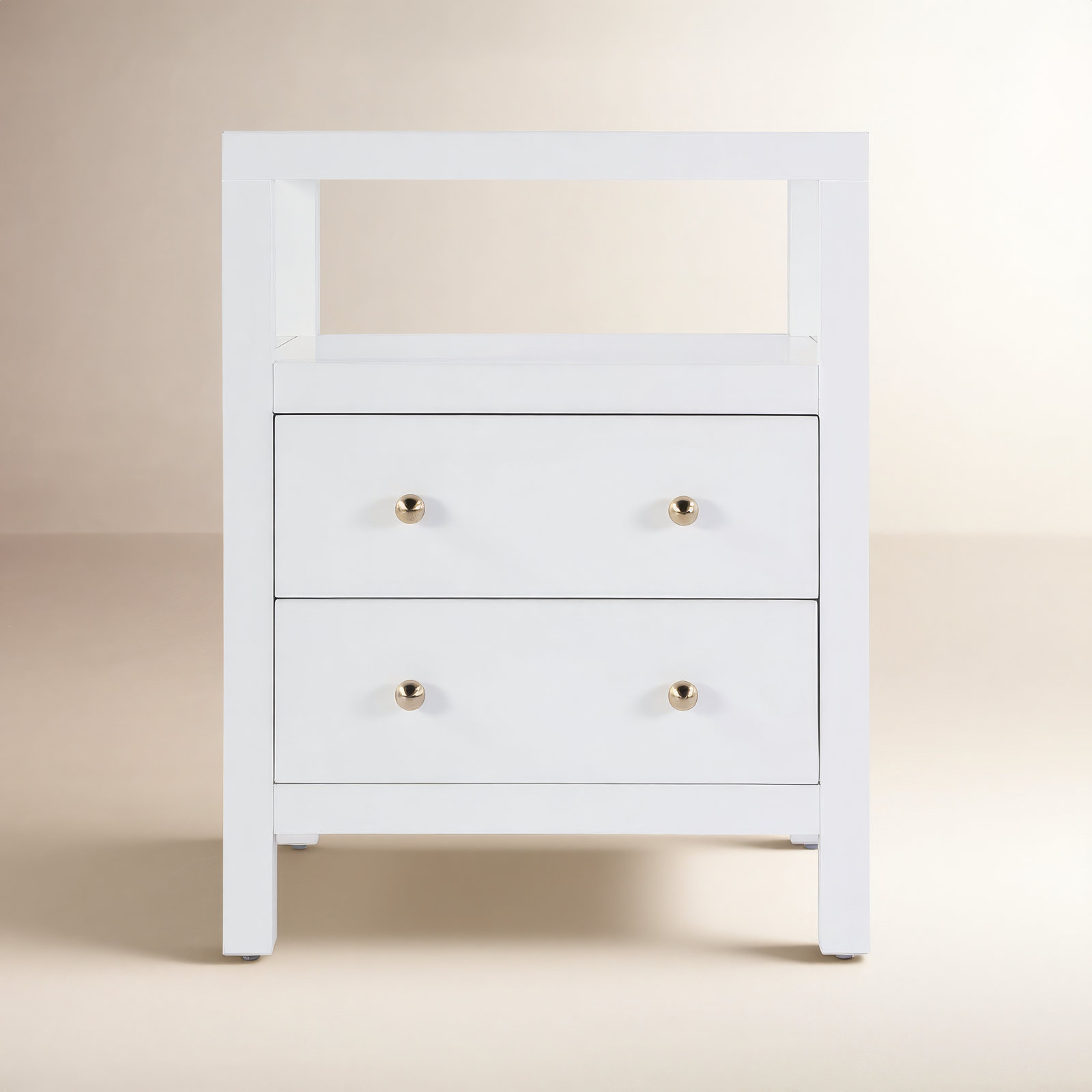 Celine 21" 2-Drawer Nightstand, Smooth White