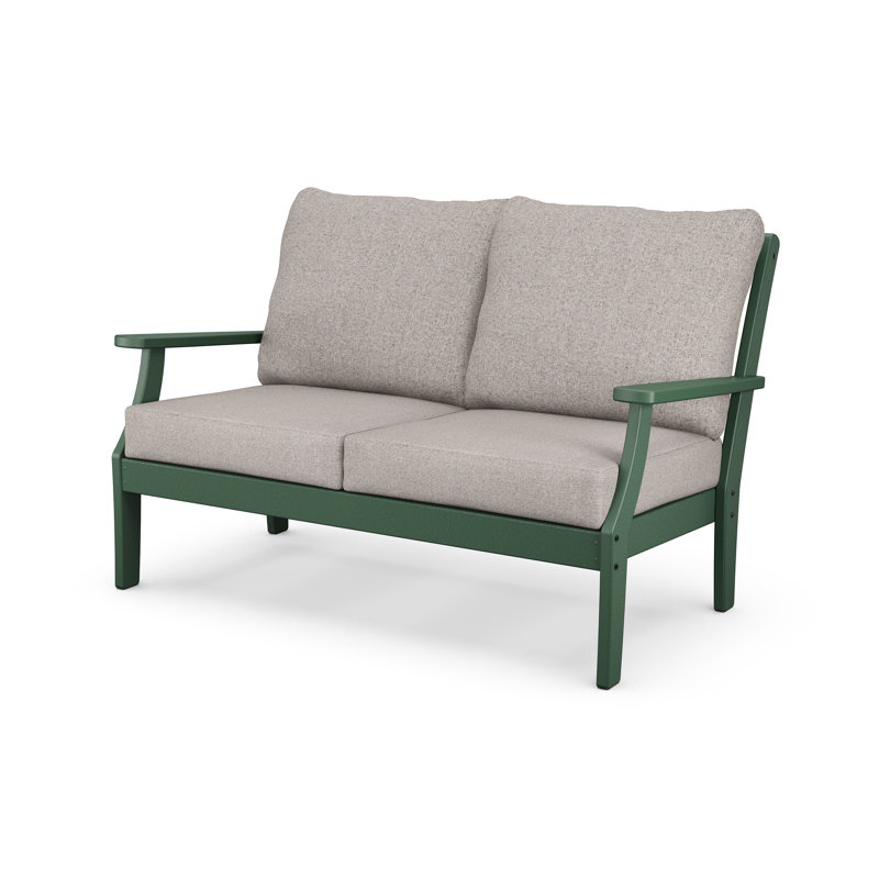 Causeuse Braxton, Vert / tweed vieilli