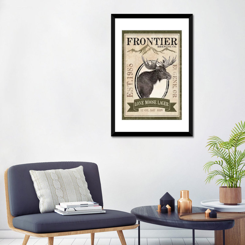« frontière brassing co. ii (solitaire orignal lager) », affiche sur toile, H 32 po x l 24 po x P 1 po, Blanc