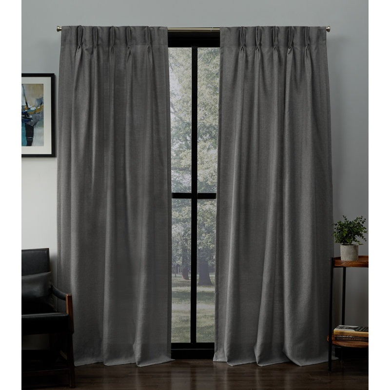 Jianyu Semi Sheer Sliding Panel Pair, 27" W x 84" L, Black Pearl